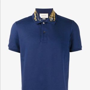 Gucci Tiger Embroidered Polo Shirt - Men’s